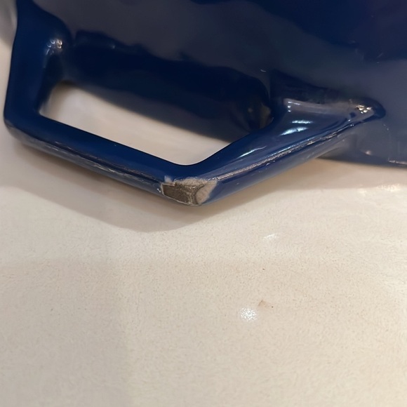 Vintage COPCO Denmark 10L Large Blue Cobalt Blue Gray Interior Enameled Pot - Picture 5 of 5